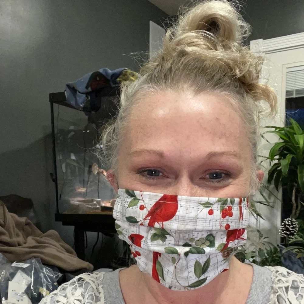 Handmade masks with Cardinal‎ print